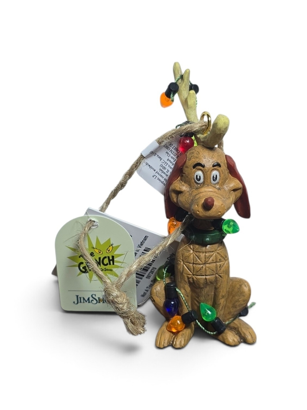 Jim Shore Max Reindeer Christmas Lights Ornament Grinch NWT